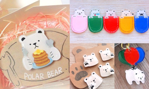 北極熊的甜蜜午茶時光！日本療癒軟綿綿手作大公開 miramiru、hanimonihani、北極熊、にどね、日本、動物、手作、創意、藝術、文創、別針、耳環