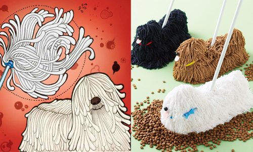 媽媽不准你養狗？散步兼打掃的超促咪「狗狗拖把」 フェリシモ、FELISSIMO、モップ犬、可蒙犬、拖把狗狗