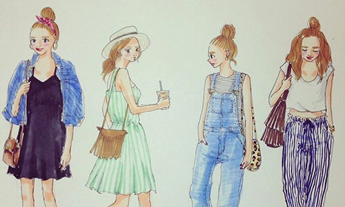 不知道衣服要怎麼搭？光是看圖就能輕鬆學會！ 插畫、穿搭、街拍、時尚、搭配