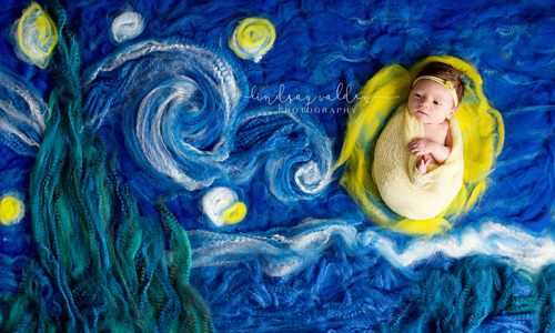 寶寶亂入梵谷《星夜》！賣萌無極限的嬰兒世界名畫攝影 寶寶、寫真攝影、世界名畫、梵谷、星夜