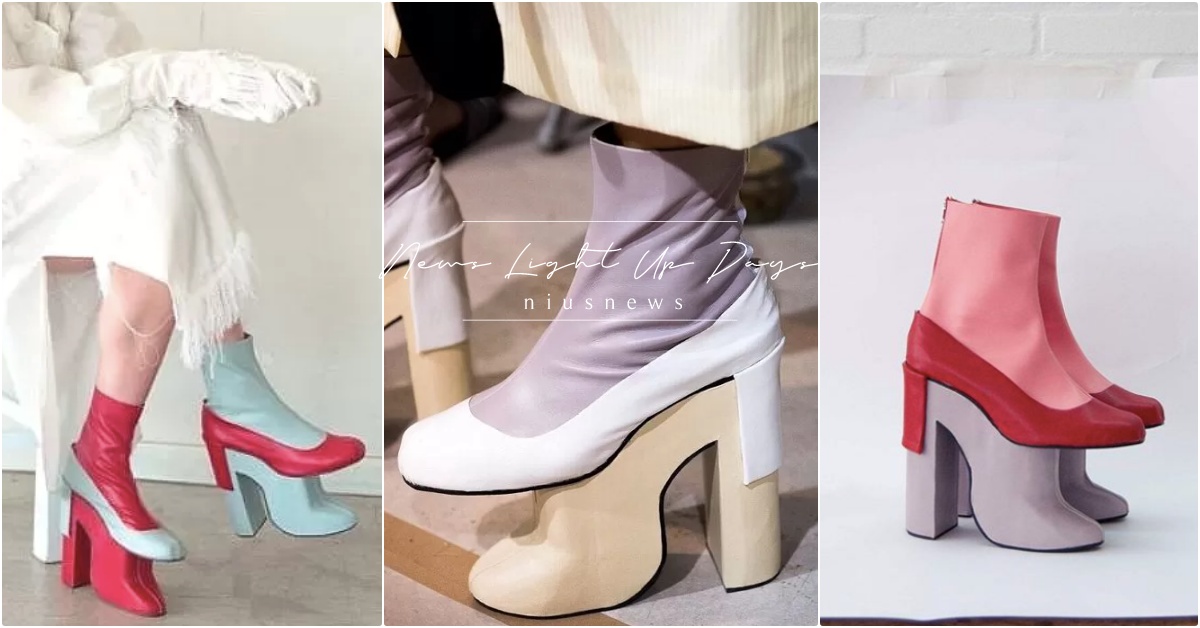 哪雙才是真的？網瘋傳超鬧「疊疊樂高跟鞋」，10CM增高加2倍網友一看：毛毛的 時尚秀高跟鞋、增高鞋、厚底鞋、疊穿高跟鞋、Silvia Rognoni、Luc Aarts、恨天高、熱議高跟鞋