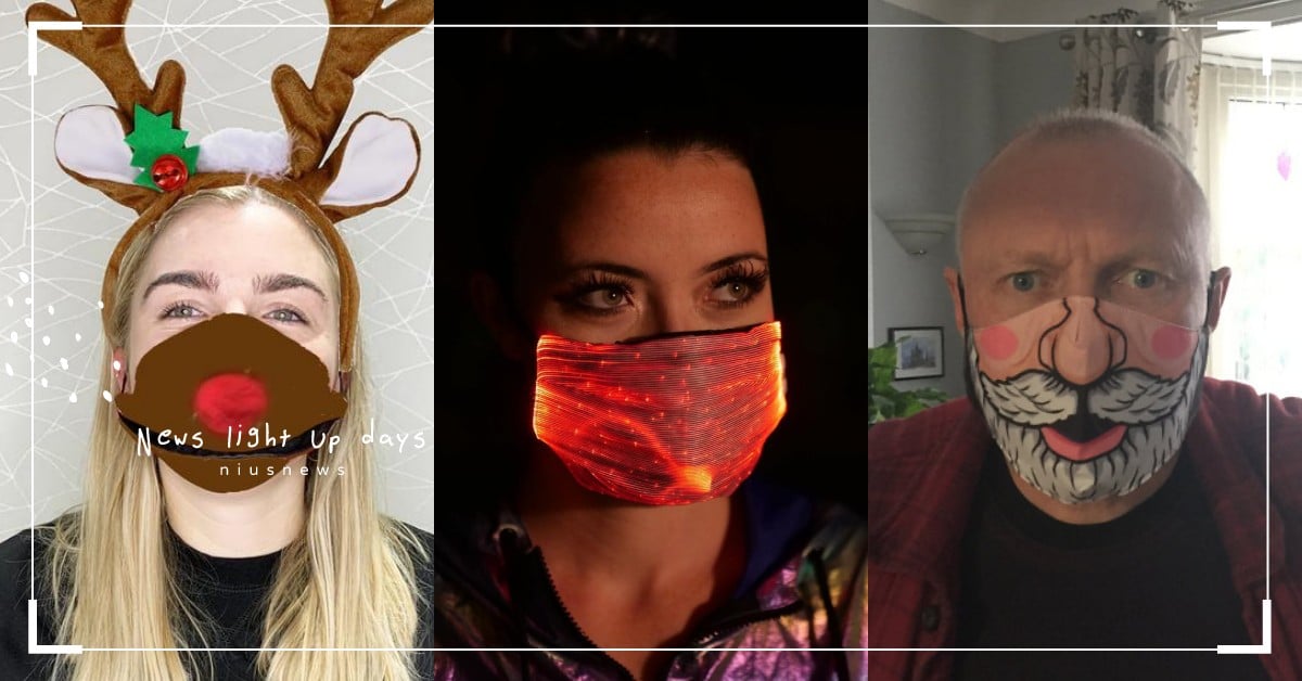 連口罩也要過聖誕節！超應景的聖誕樹、麋鹿和耶誕老人通通都能戴上臉慶祝 聖誕節、口罩、耶誕節、肺炎、武漢肺炎、新冠肺炎、創意口罩、獵奇口罩、LED燈、麋鹿、Etsy、美國