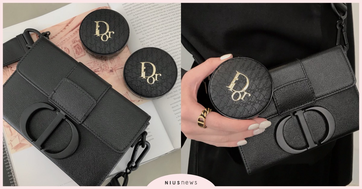 帥美的！迪奧2021限定「皮革印花版氣墊」搶先開箱，極致霧黑刻印緹花質感爆棚 Dior、老花氣墊