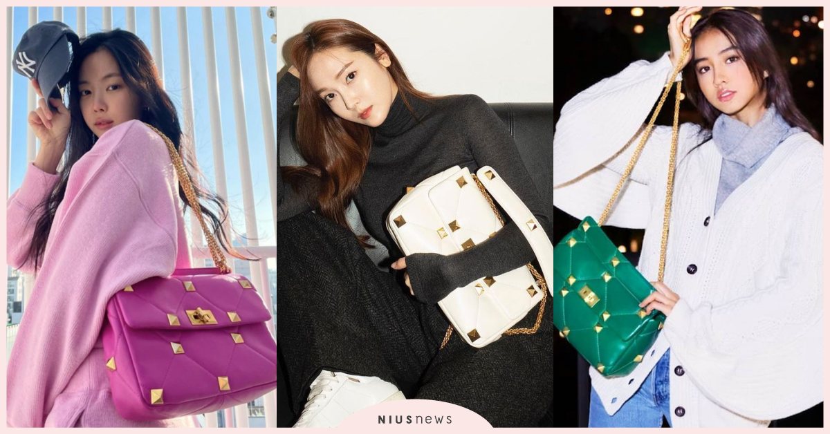 木村光希、娜恩都愛這款！Valentino鉚釘包強勢回歸，連裘莉也揹上了！ Valentino、鉚釘、Roman Stud、精品包