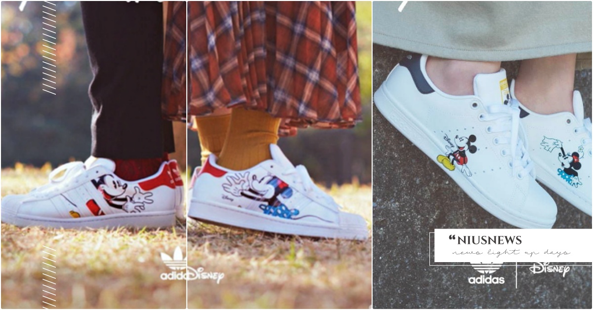 adidas Originals迪士尼聯名推「米奇＆米妮抱抱鞋」！一腳一隻曬恩愛 adidas Originals、adidas Originals聯名、迪士尼聯名鞋、米奇米妮聯名鞋、情侶球鞋推薦、米奇米妮小白鞋、卡通聯名鞋