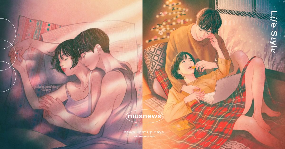 韓國插畫家Zipcy筆下的戀人日常：「與你輕觸的每個瞬間都讓人怦然心動！」 Zipcy、輕觸瞬間、Touch、插畫家、韓國、梁世恩、情侶、圖文書、讀讀書