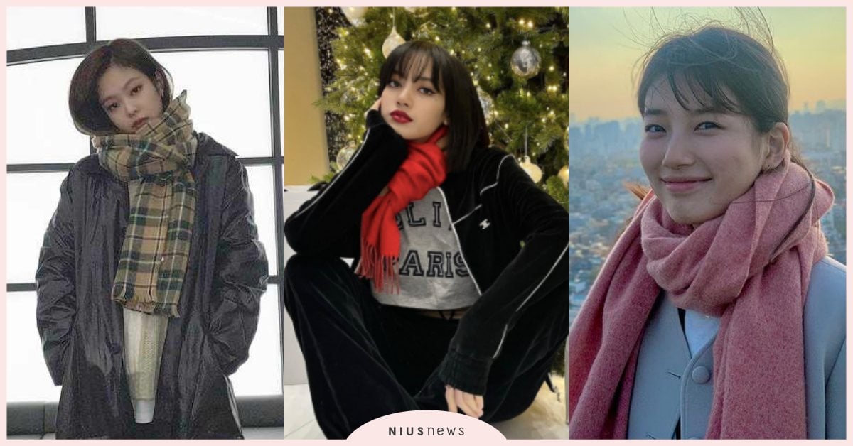 Jennie、Lisa單圈圍、秀智初戀式亂繞！霸王寒流報到，跟著韓星圍圍巾！ 寒流、冬季、穿搭、韓星、圍巾