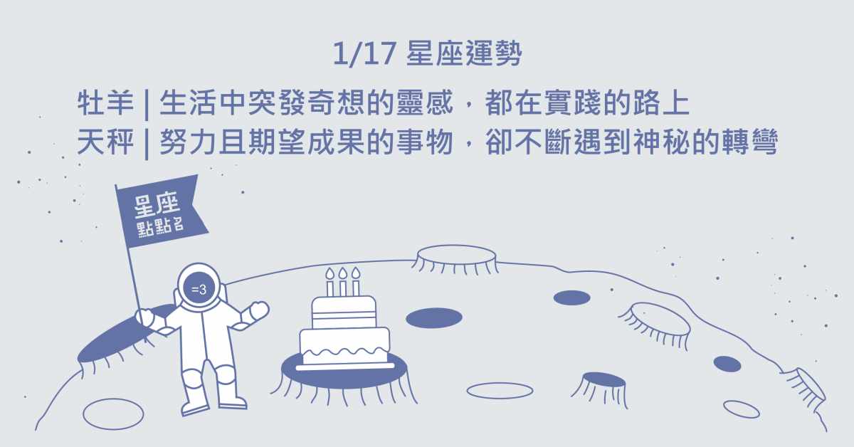 1/17星座點點名：處女戀愛運強，遇到天菜或成了別人的天菜！每日星座進化2.0 星座運勢、當日運勢、星座點點名、每日星座進化