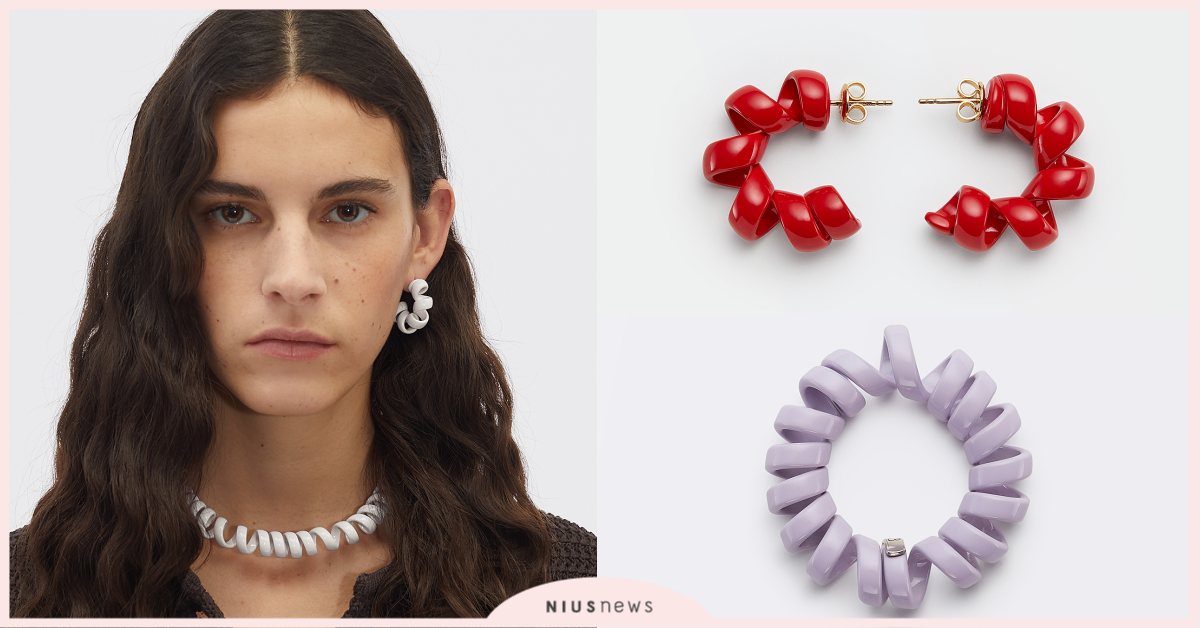 捲捲電話線項鍊要價6萬賣到斷貨！BV早春飾品撞家用電話線，網友笑：「超怕亂捲」！ Bottega Veneta、早春、飾品、電話線