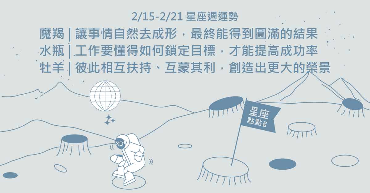 2/15~2/21星座點點名：魔羯不要過於急躁結果才會更加圓滿唷！星座進化2.0 星座運勢、週運勢、星座點點名、每日星座進化