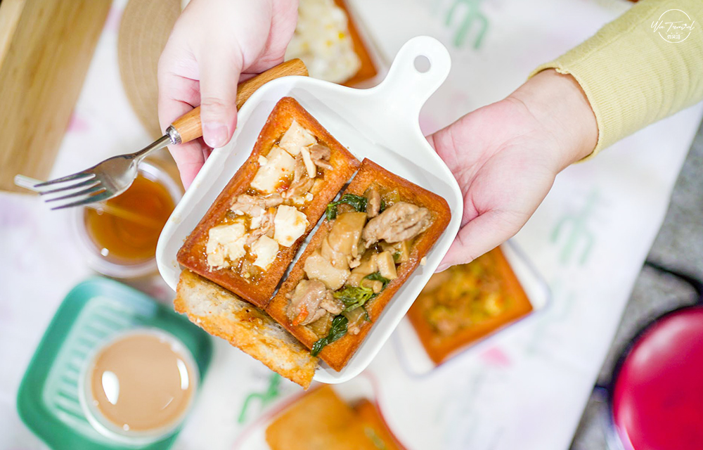 新北板橋多種口味爆漿官財板-醬厚呷官財板！銅板就可以吃到美味又漂亮的下午茶 官財板、爆醬系美食、爆漿棺材板、醬厚呷官財板、新北美食