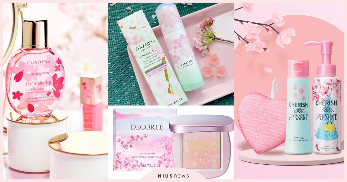 少女心噴發！2021專櫃「櫻花限定美妝」，潔顏粉、腮紅包裝夢幻、實用度超高 櫻花、專櫃限定、櫻花季