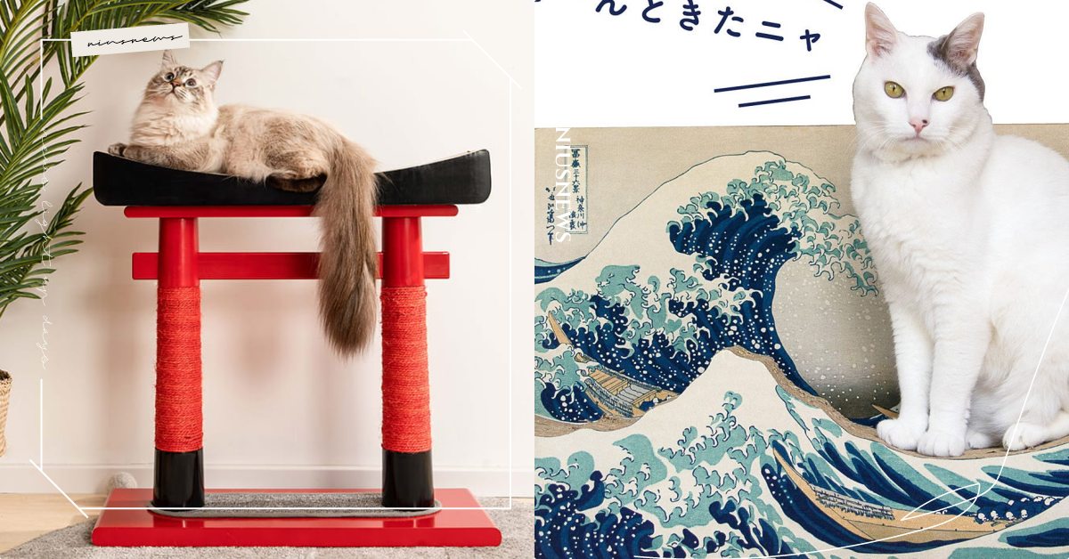 「浮世繪海浪」貓抓板超精緻！疫情在家讓喵皇環遊世界，鳥居、羅馬柱買起來囤！ 貓咪、寵物、貓抓板、鏟屎官、貓奴、寵物選品、寵物居家、寵物環境、寵物周邊