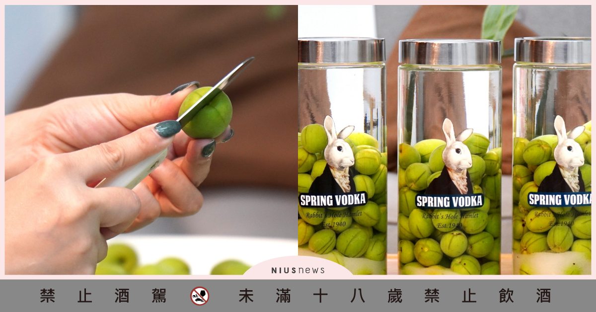 可以開始釀梅子酒了！酒界萌寵「兔兔伏特加」公開3種黃金比例酒譜，3個月後就開喝！ 梅子酒、梅子季、梅酒、酒譜、兔兔伏特加、Spring Vodka、伏特加、蘭姆酒、琴酒、調酒