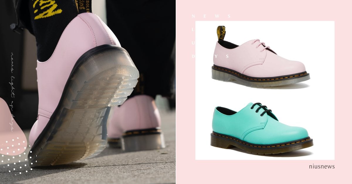 2021春夏Dr.Martens太夢幻！3孔鞋換上「果凍鞋底、櫻花粉」少女來一雙 2021春夏、Dr.Martens、馬汀鞋、三孔皮鞋、1461、櫻花粉
