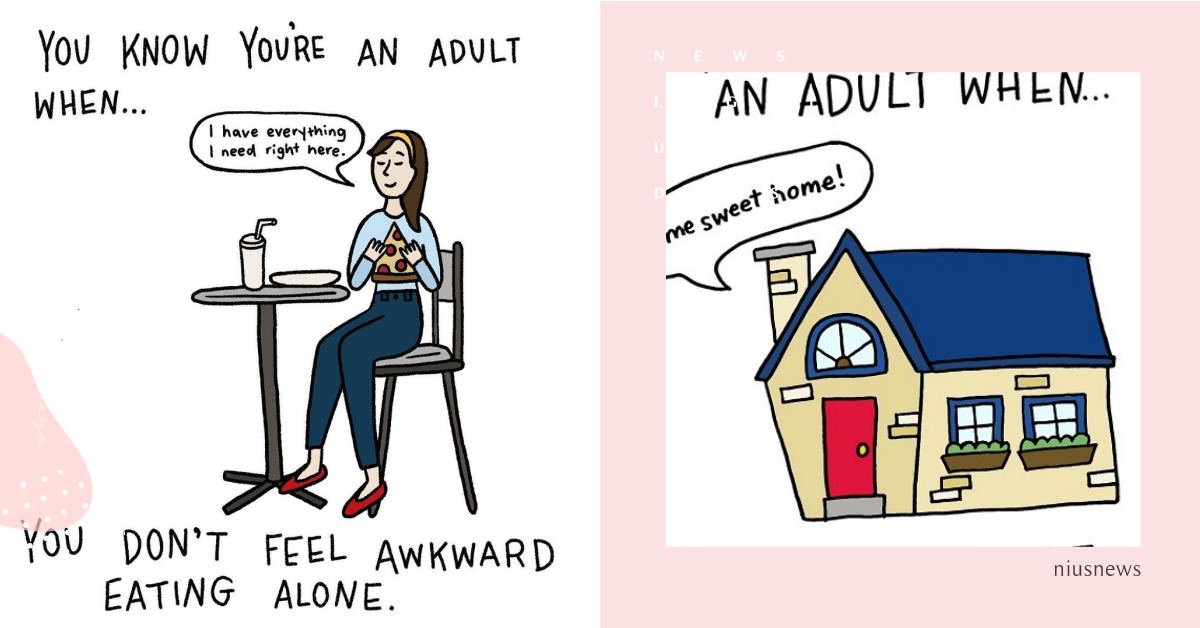 不再容易生氣、禮物重視實用度、一個人用餐也自在，10跡象表示你邁入「成熟大人」了 生活、大人、成熟、插畫、美國、日常生活、樣貌