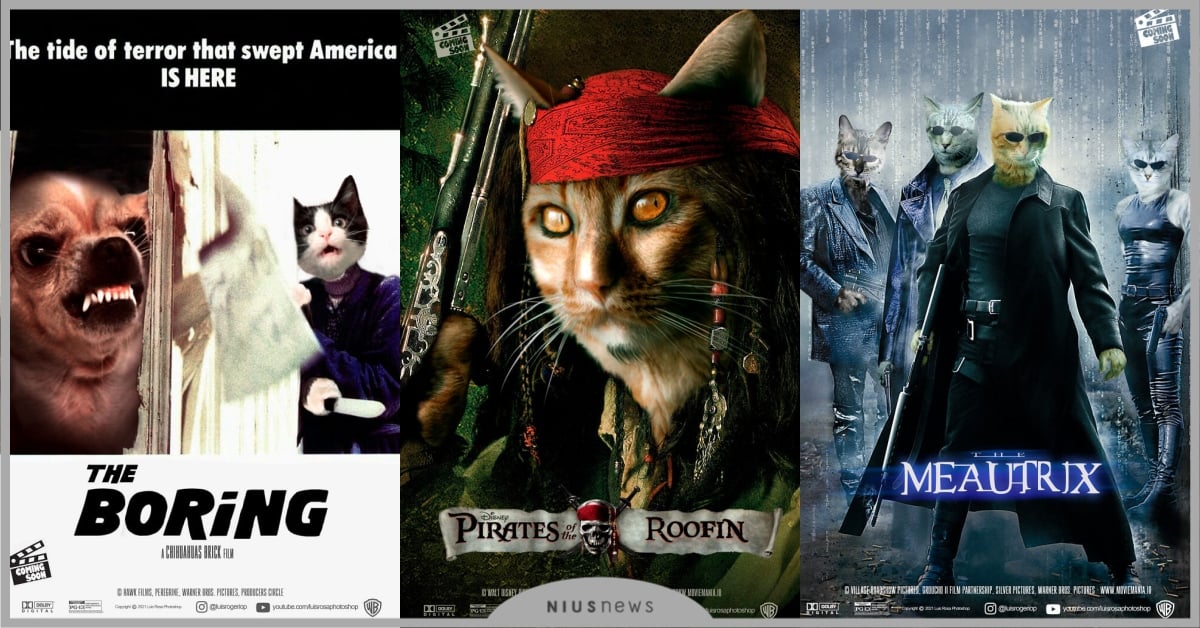 基努李維、強尼戴普變喵星人！毛小孩「亂入電影海報」國外大神P圖換角，網讚：想看 基努李維、強尼戴普、毛小孩、電影、P圖大神