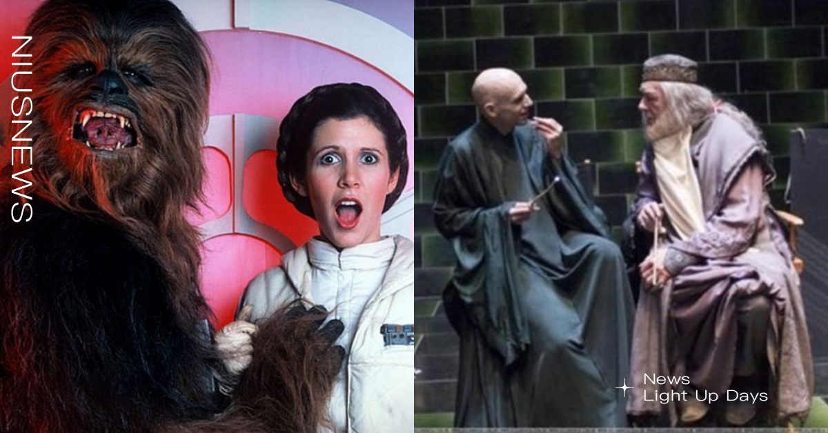 10張經典電影「幕後爆笑崩壞照」！佛地魔×鄧不利多聊天聊超嗨、丘巴卡襲胸？ 電影幕後崩壞照、電影幕後照、電影、幕後照