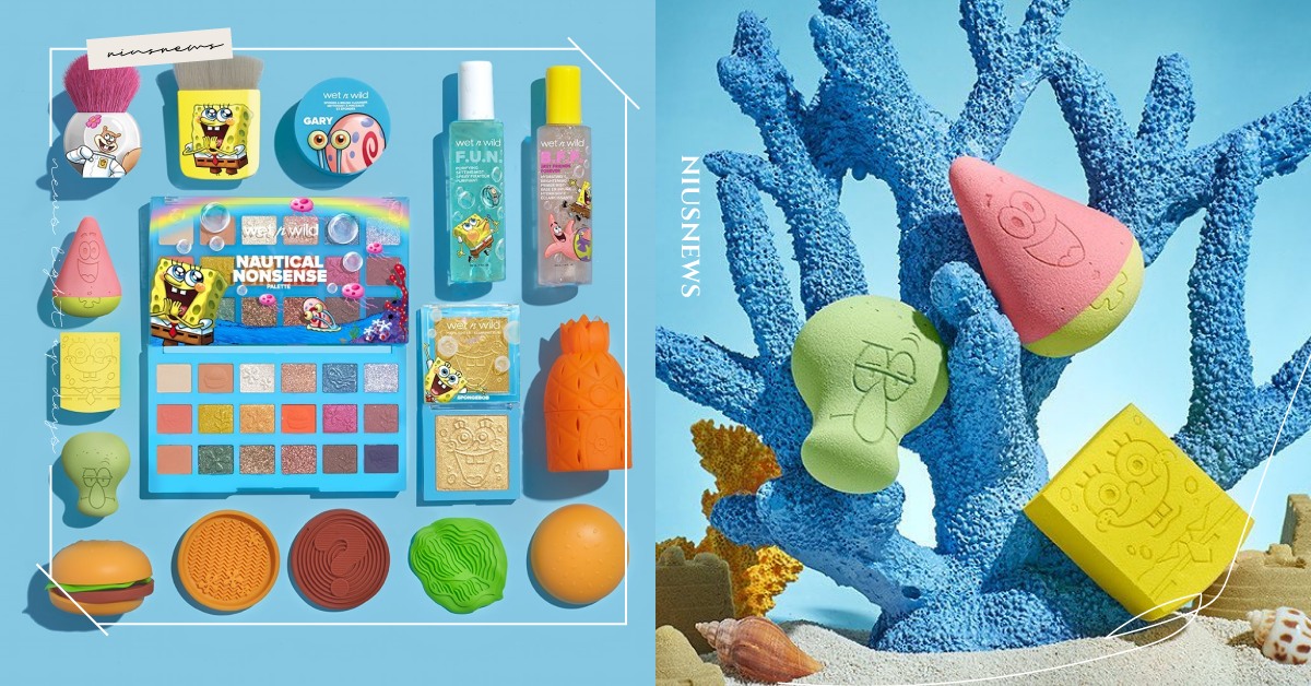 捨不得用！海綿寶寶聯名美妝開賣被秒殺，派大星美妝蛋、蟹黃堡清潔墊可愛爆擊 wet n wild、聯名、美妝聯名、海綿寶寶、派大星、美妝蛋、眼影