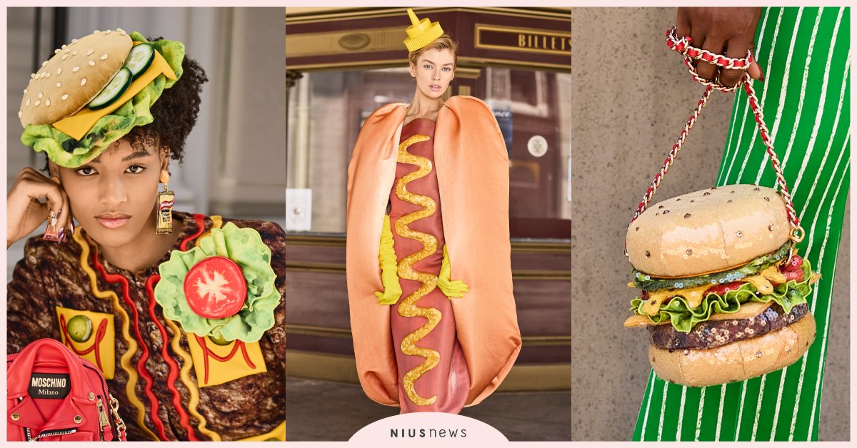 整份大亨堡穿起來啦！MOSCHINO度假系列太鬧惹，「漢堡包、聖代裝」都上台！ MOSCHINO、度假系列、Jeremy Scott、穿搭、美式、速食店
