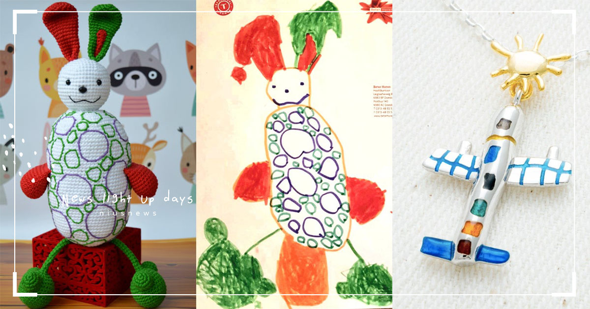 把小孩畫的怪物塗鴉變成獨一無二的玩偶、項鍊！創意保存孩子畫作的5種方式 創意、畫畫、塗鴉、紀念、保存、客製化、玩偶、相冊、刺青