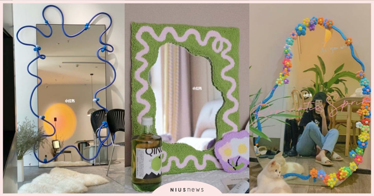 網美鏡子DIY爆紅！雲朵、毛絨、塗鴉8款造型鏡自己做，在家怎麼拍都美！ 小紅書、DIY、網美拍照、網美必備、雲朵鏡子、造型鏡子