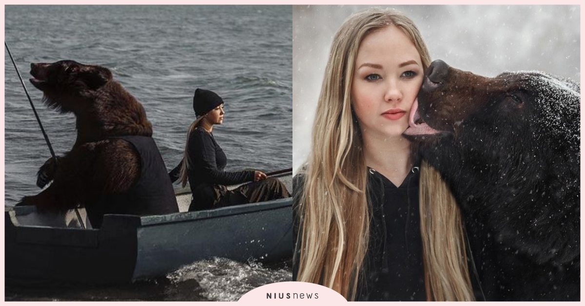 怕適應不了野生環境！俄羅斯女孩「領養棕熊當寵物」，除了一起釣魚還能同框照相！ 寵物圈圈、可愛寵物、俄羅斯、棕熊、寵物、動物園