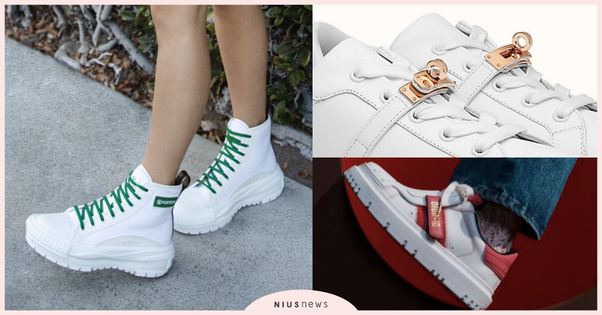 2021下半年5款精品「小白鞋」！LV厚底老花皮標、愛馬仕凱莉包鎖釦當鞋帶！ 2021下半年、精品小白鞋、愛馬仕、LV