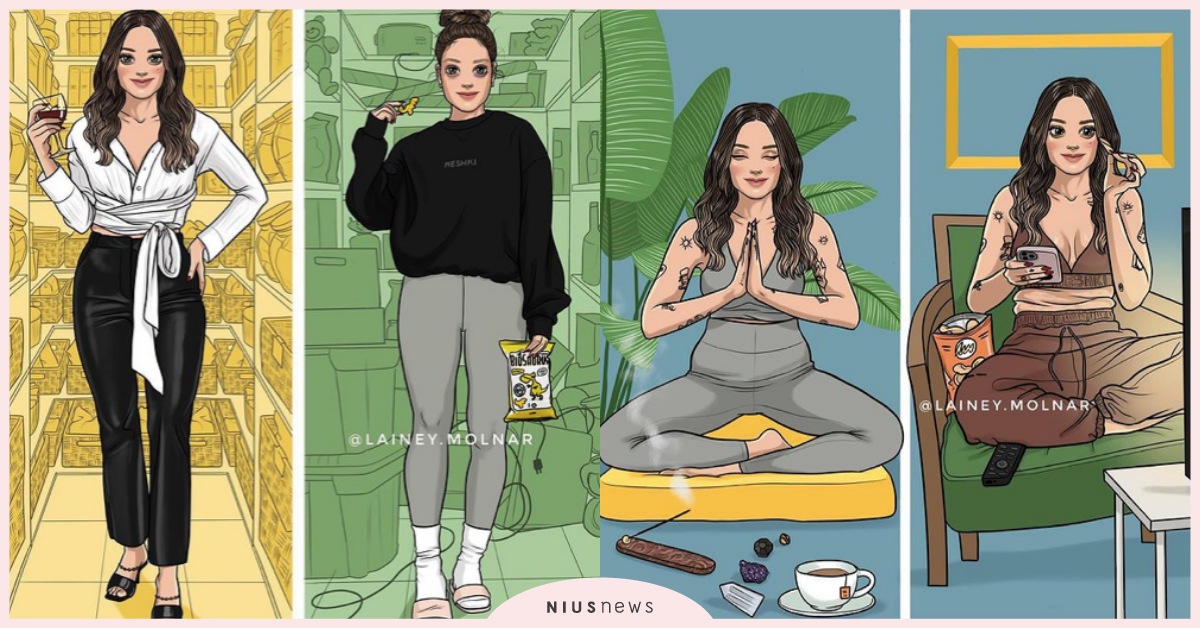 女生必懂！插畫家「LAINEY MOLNAR」年過30代謝差，畫出女生最無奈時刻 插畫家、LAINEYMOLNAR、女生心情、女生日常、厭世