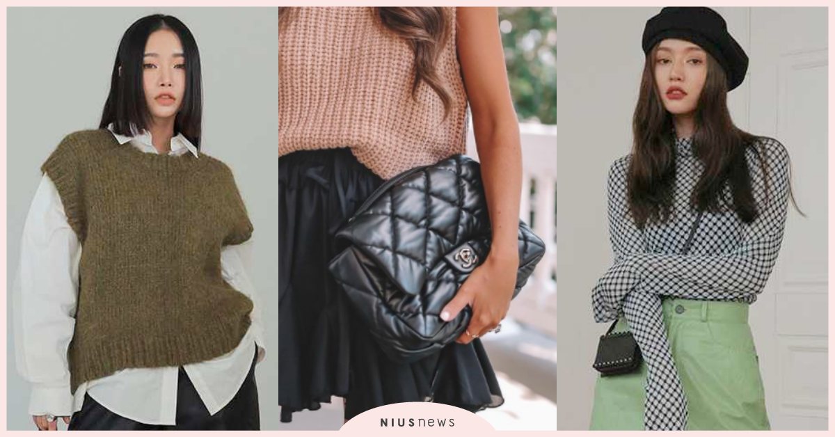 2021秋冬穿搭抓重點！背心＋襯衫時髦學院派、針織套裝還有蓬鬆包不能少！ 2021、秋冬穿搭、格紋、套裝