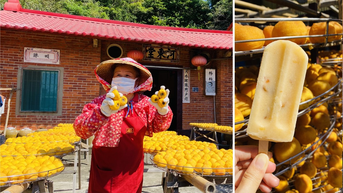 新竹味衛佳柿餅觀光農場|季節限定金黃柿餅海|清甜好吃柿子乾冰棒千萬不可錯過 新竹味衛佳、新竹景點、柿子乾冰棒