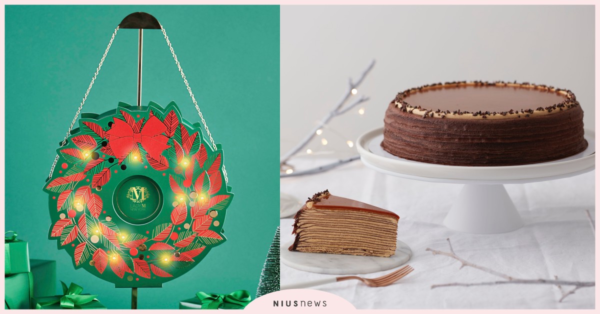 Lady M聖誕節花圈開賣！人氣秋冬蛋糕4款回歸，全新內用門市插旗遠百竹北 Lady M、Lady M菜單、Lady M推薦、聖誕節、聖誕倒數花圈、巧克力千層、香檳千層、海鹽焦糖千層、紅絲絨蛋糕