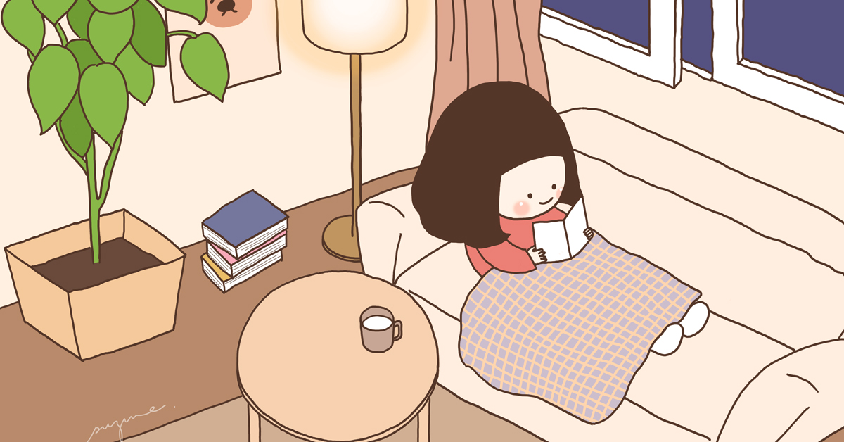 最好的晚上，可以不用假裝，能把心頭最重的，暫時安放 插畫、可愛、自我、療癒、溫暖