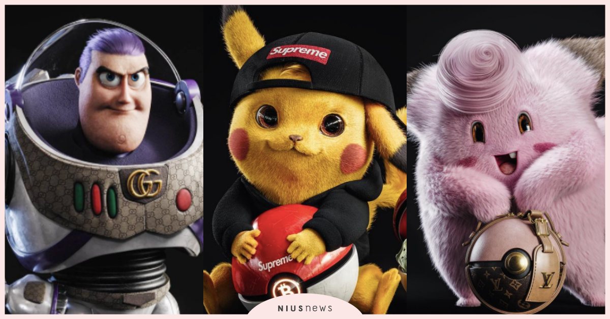 卡通人物全變超時髦！以色列藝術家讓巴斯光年穿GUCCI，皮卡丘戴Supreme帽 藝術家、3D設計、設計師、巴斯光年、皮卡丘