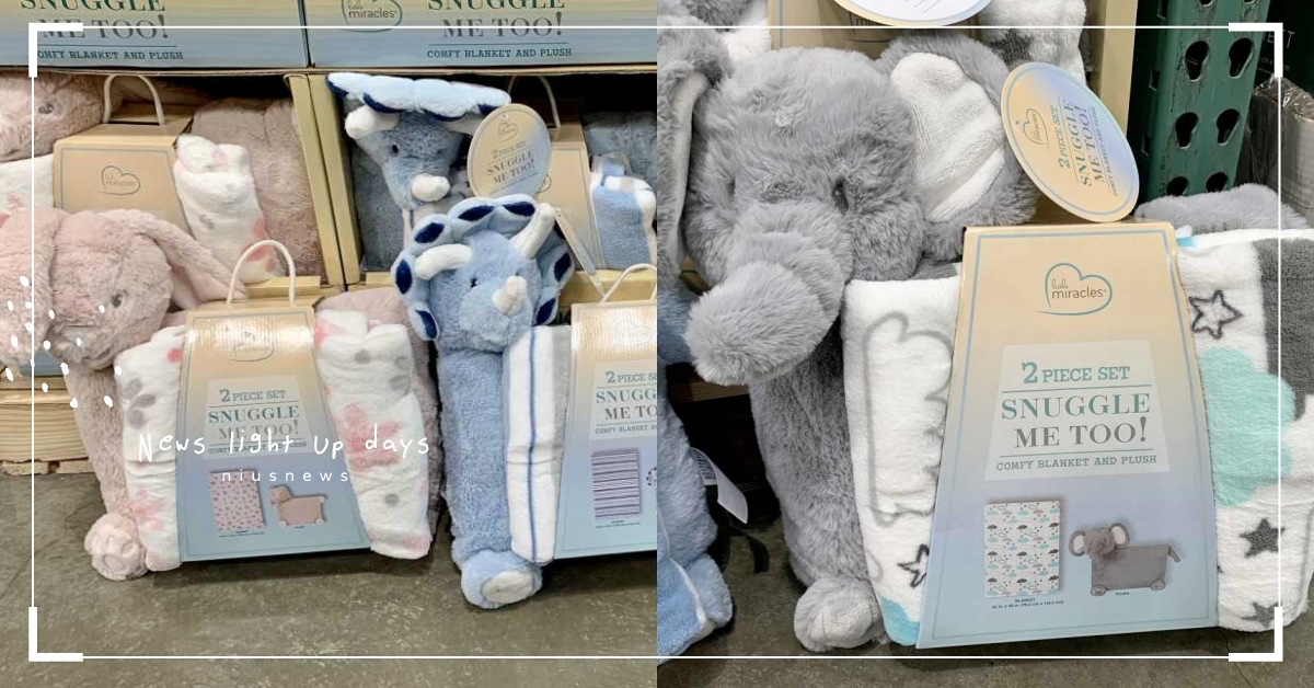 交換禮物首選！Costco開賣「寶寶動物枕＆蓋毯」2入組合，毛絨絨令人愛不釋手！ 好市多、Costco、動物、抱枕、保暖毯、交換禮物、毛毯、蓋毯、聖誕交換禮物、可愛、療癒、新品