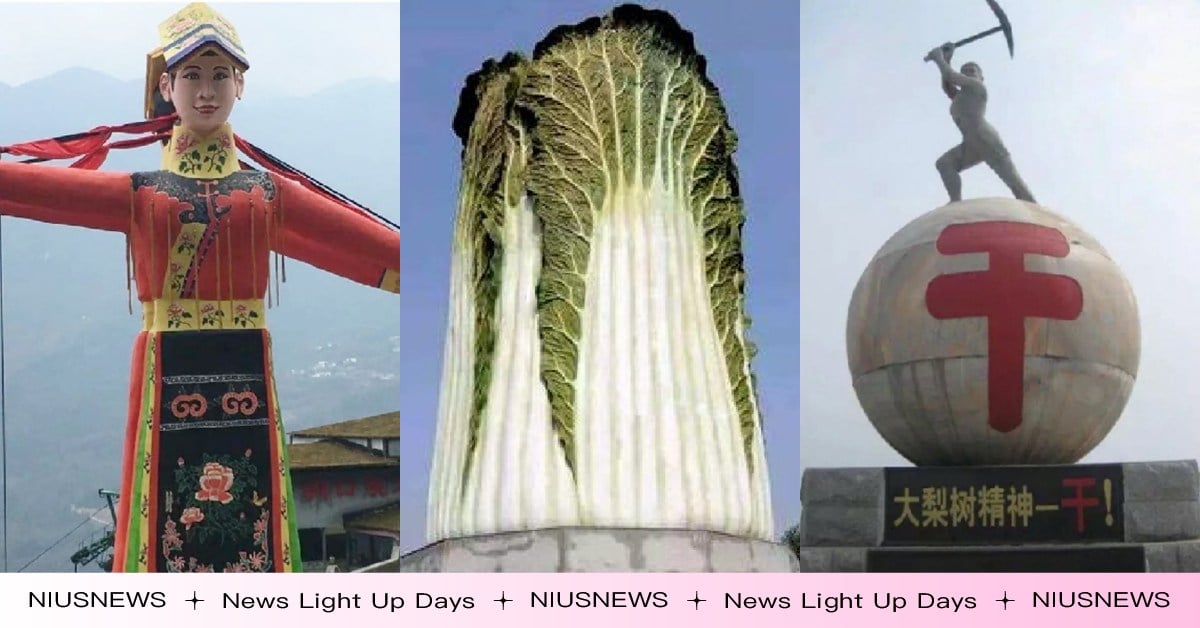 公公裸身左擁妻子右抱媳婦、超巨大白菜？中國奇葩雕塑景點Top13！ 奇葩建築、雕塑、中國景點、逆向景點、奇葩