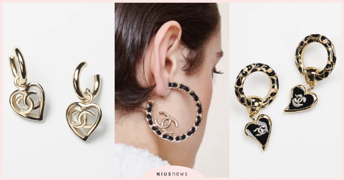 鏤空愛心＋雙C超欠買！2022 CHANEL春夏5款耳環，還有經典皮革穿鍊大圈圈 CHANEL、春夏、飾品、耳環