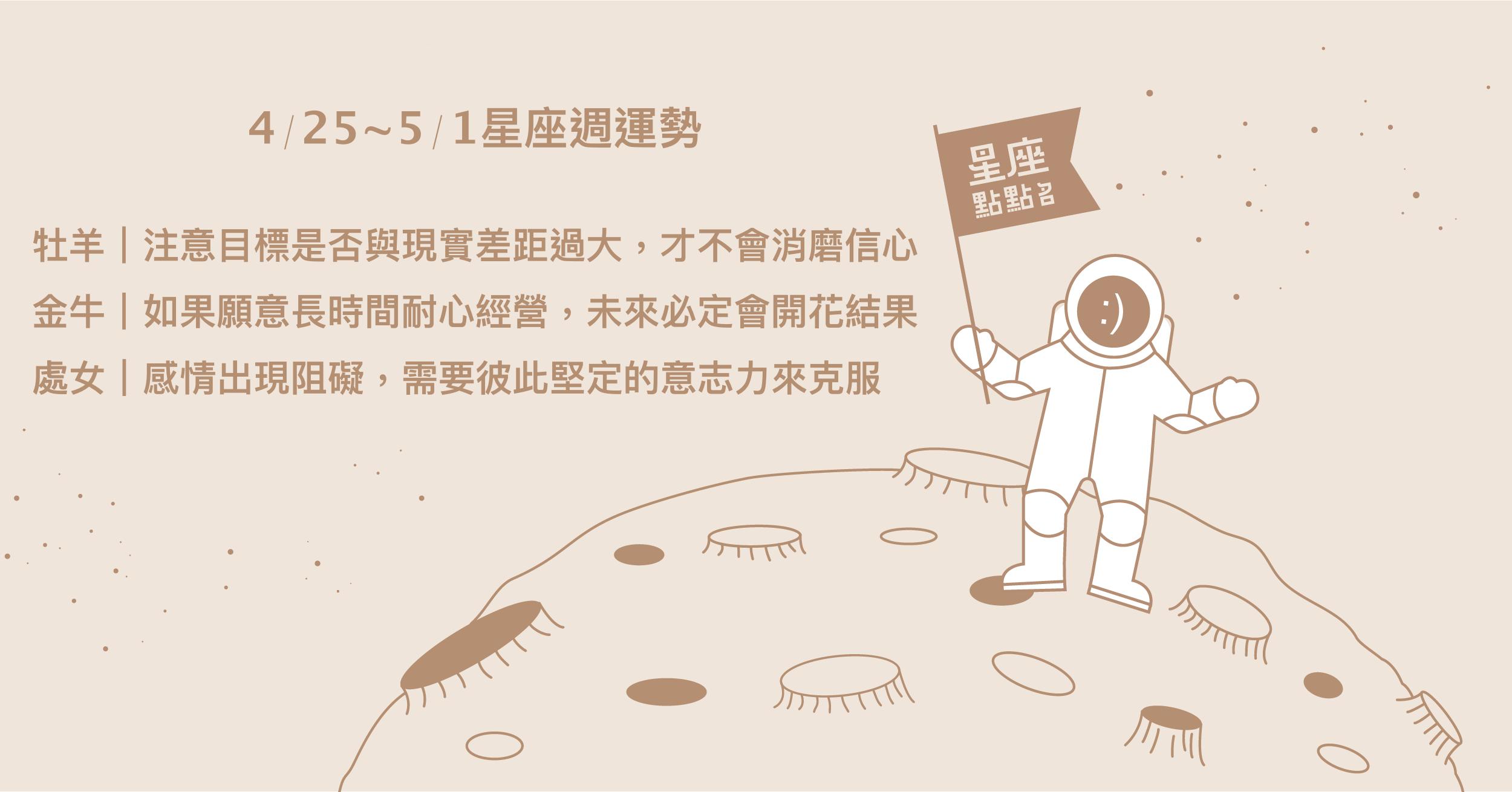 4/25~5/1星座點點名：雙魚工作上有收穫成果，鴻運當頭！每日星座進化2.0 星座運勢、週運勢、星座點點名、每日星座進化2.0