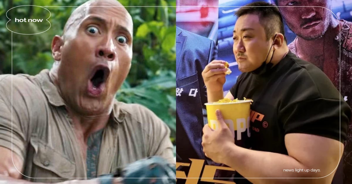 又更粗了！《犯罪都市2》馬東石「超巨臂」粗過爆米花桶，巨石強森也認證：真的豪～壯 犯罪都市2、馬東石、肌肉、手臂、爆米花桶、巨石強森