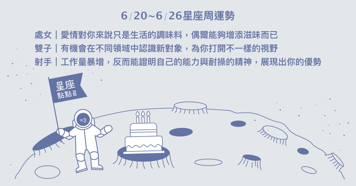 6/20~6/26星座點點名：摩羯事業愛情雙豐收！每日星座進化2.0 星座運勢、週運勢、星座點點名、每日星座進化2.0