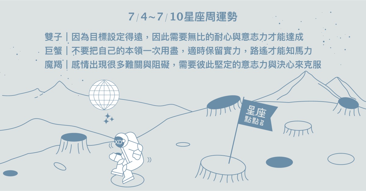  7/4~7/10星座點點名：射手工作積極的突破創新！每日星座進化2.0 星座運勢、週運勢、星座點點名、每日星座進化2.0