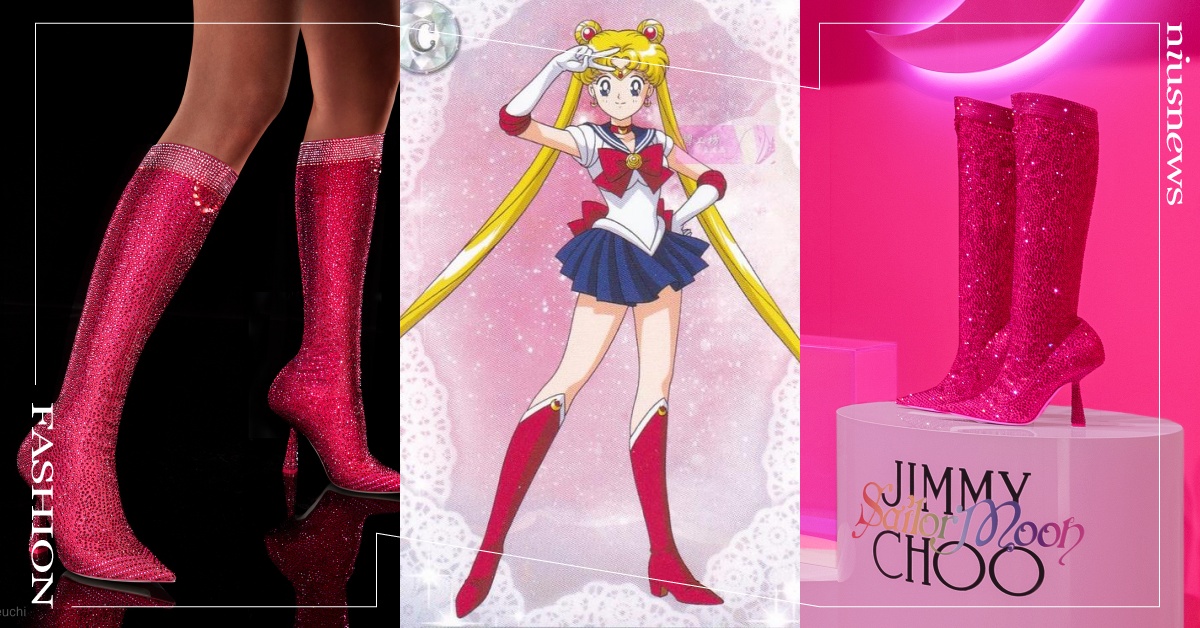 代替月光仙子穿上它！Jimmy Choo打造《美少女戰士》月野兔戰靴，整雙神還原 Jimmy Choo、光仙子、美少女戰士、30週年、展覽、美少女戰士博物館、日本、東京、六本木