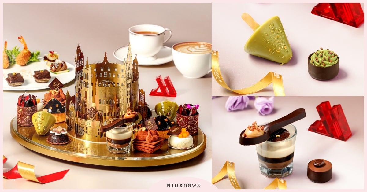 GODIVA×台北萬豪酒店「高奢下午茶」！11款甜鹹食，推巧克力牛小排和干貝 GODIVA、台北萬豪酒店、下午茶、夏之戀限定巧克力、布魯塞爾絢金午茶