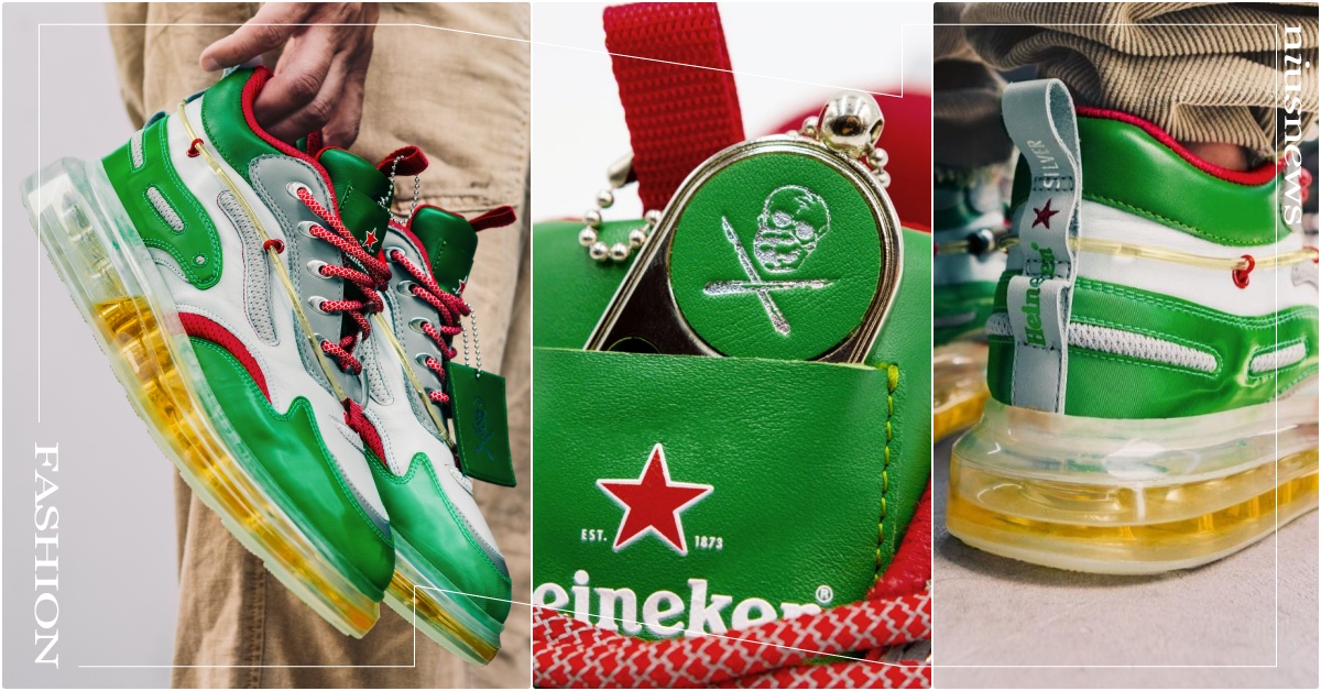 鞋底真的有酒！海尼根聯名「限量啤酒球鞋」上市，酒瓶配色神還原、鞋舌自備開瓶器   啤酒球鞋、海尼根球鞋、海尼根聯名、海尼根啤酒、海尼根鞋、Heinekicks球鞋、Heineken聯名、2022聯名球鞋、啤酒聯名