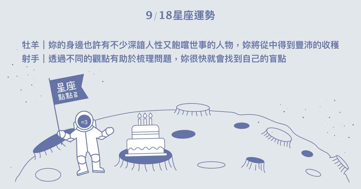 9/18星座點點名：獅子近日忽然湧現好奇心。每日星座進化2.0 星座運勢、當日運勢、星座點點名、每日星座進化2.0