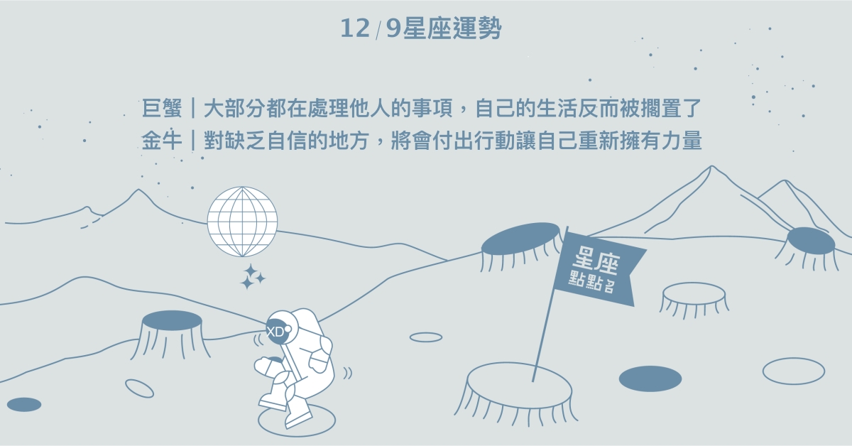 12/9星座點點名：獅子事業挑戰不斷升級。每日星座進化2.0 星座運勢、當日運勢、星座點點名、每日星座進化2.0