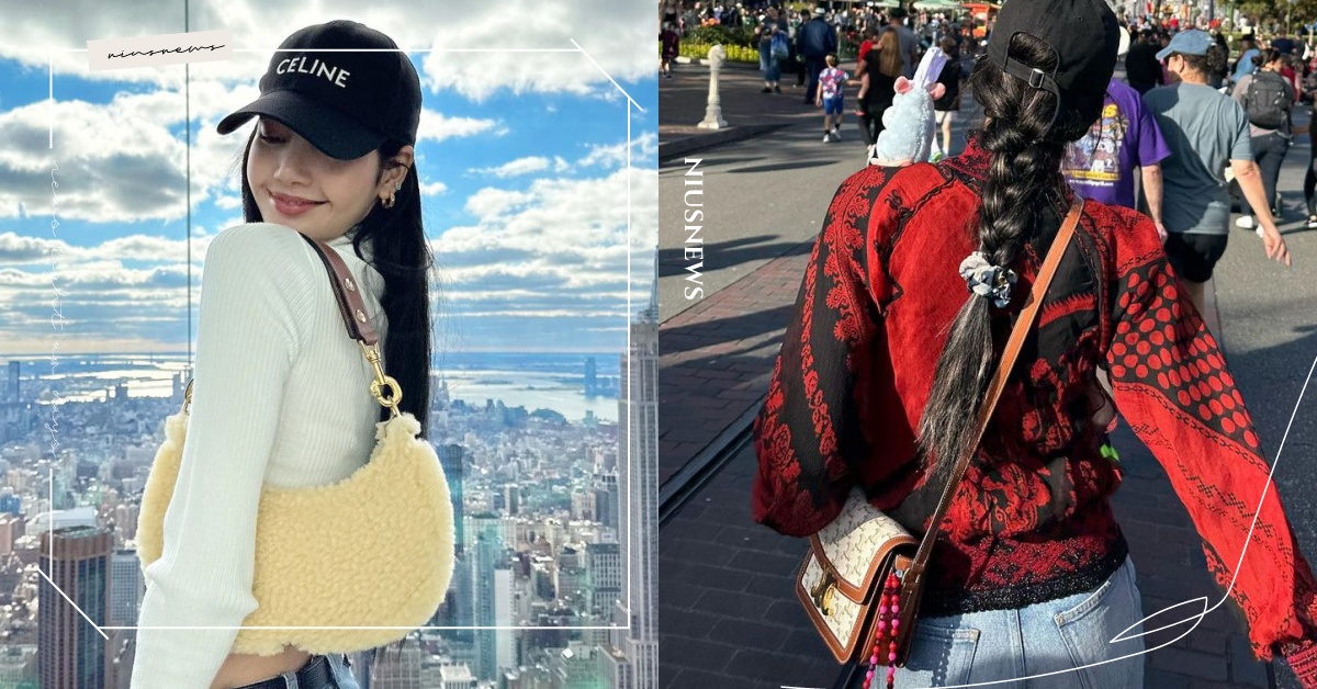 LISA巡演偷閒一連曬3咖CELINE愛包！凱旋門老花包、迷你包，還有毛毛AVA LISA、CELINE、人間芭比、blackpink、穿搭、包包、老花包、凱旋門包、腋下包