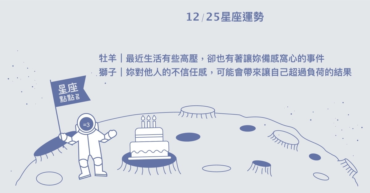 12/25星座點點名：雙魚的努力會被眾人看見。每日星座進化2.0 星座運勢、當日運勢、星座點點名、每日星座進化2.0