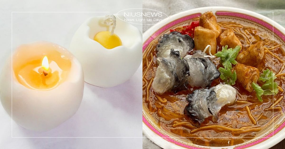 好想咬一口！「13款超擬真食物造型蠟燭」推薦：竟然還有「蚵仔麵線、滷肉飯」？ 造型蠟燭、蠟燭、擬真蠟燭