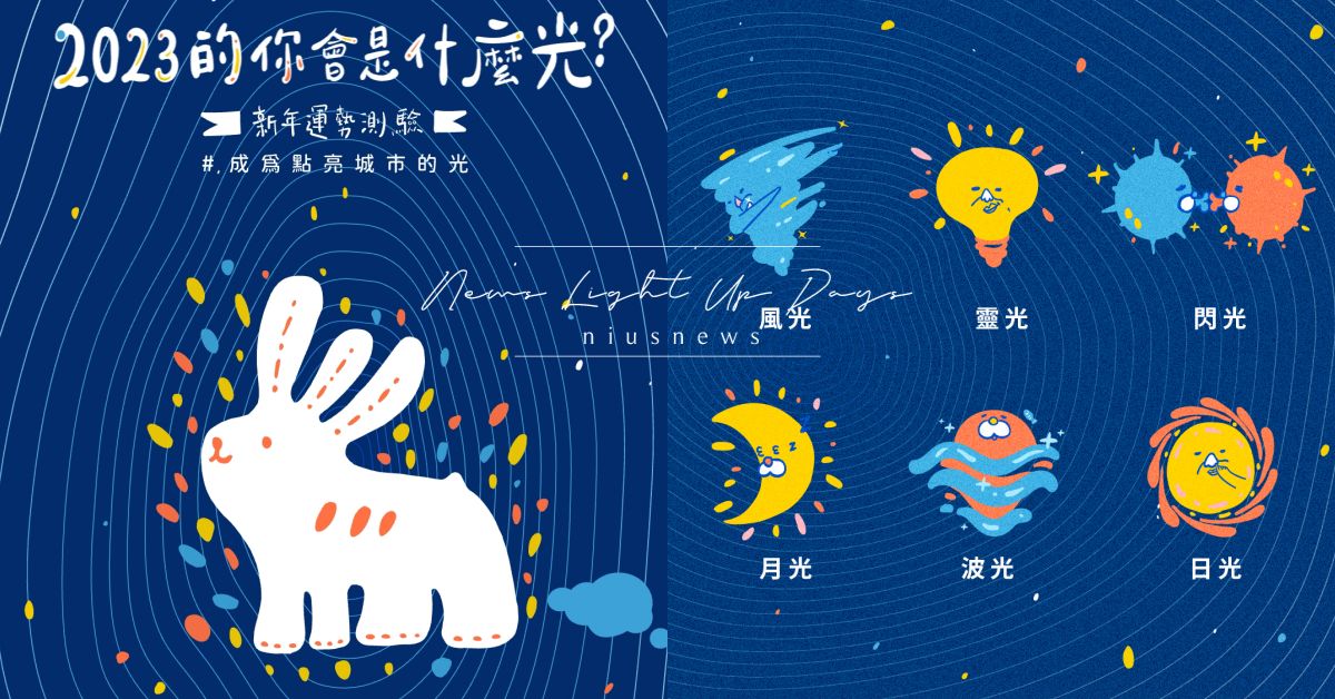 2023台灣燈會「新年運勢心理測驗」！測兔年你是什麼光，完成再抽一萬元紅包 心理測驗、2023的你會是什麼光？光源兔、2023台灣燈會在台北、光源台北、台灣燈會、2023年、2023台灣燈會、城市型燈會、燈場世界、在台北發光、Pinkoi、兔耳燈